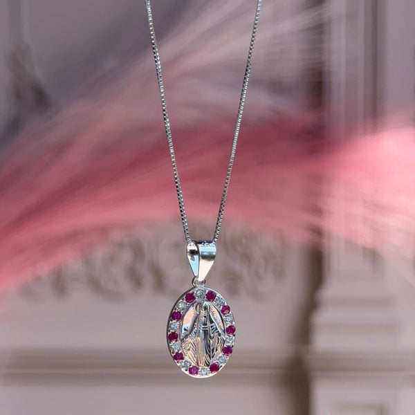 Collar Virgen de los Milagros Circones Rubí
