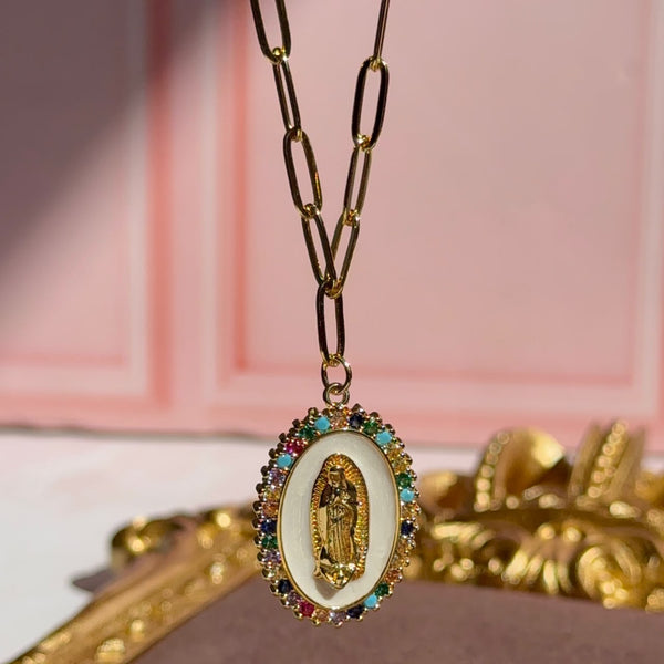 Collar Medallón Virgen de Guadalupe