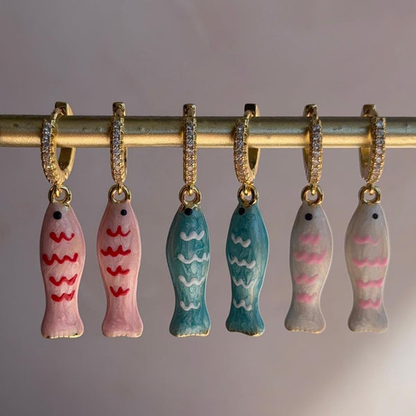 Aros Argollas Pez Colores