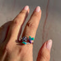 Anillo Colibrí Circón y Flor Plata 925