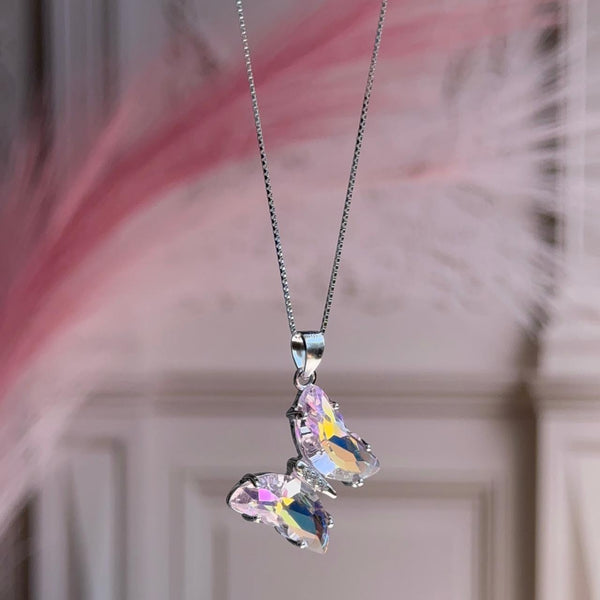 Collar Mariposa Cristal Tornasol