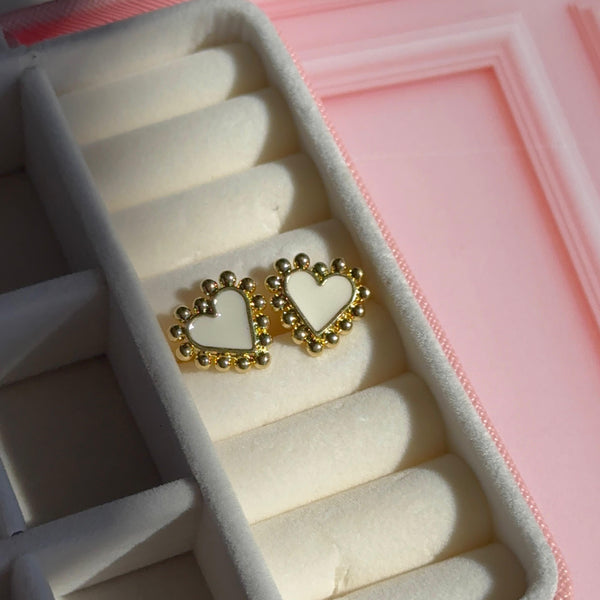 Aros Corazón Balines - Baño de oro