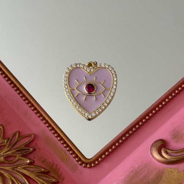 Charm Medalla Corazón y Ojito Turco