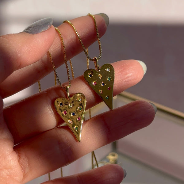 Collar Corazón Circones de Colores