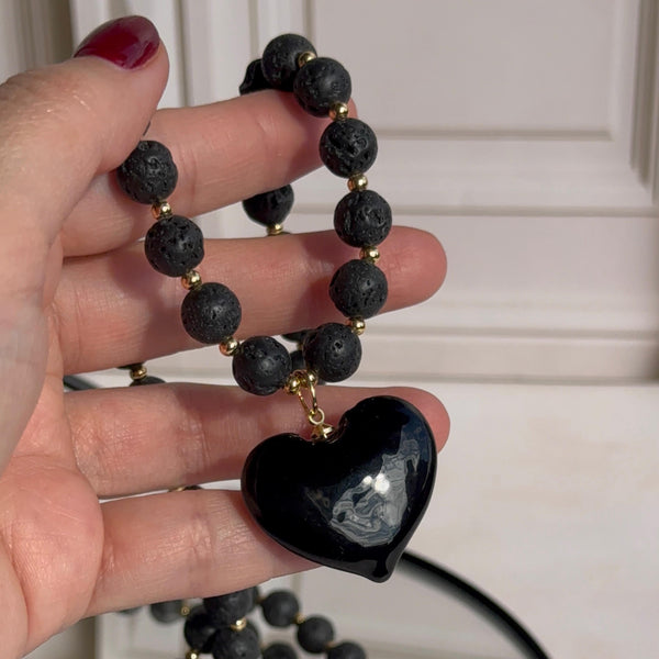 Collar Paula - Corazón Negro
