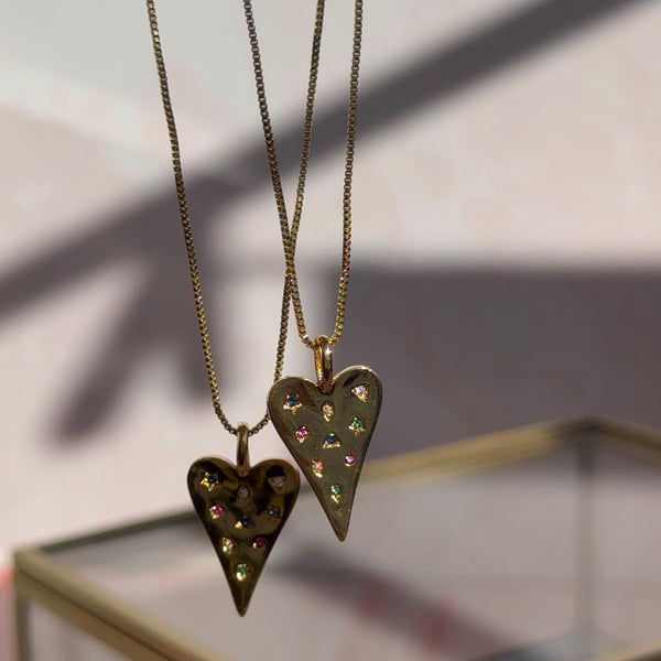 Collar Corazón Circones de Colores