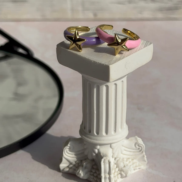 Anillo Estrella - Morado y Rosa
