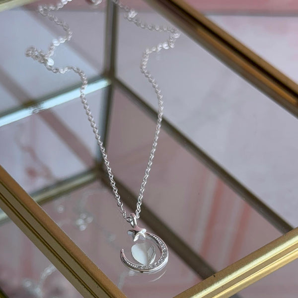 Collar Luna y Estrella con Piedra Luna