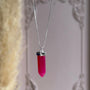 Collar Cuarzo Fucsia con Estrella Plata 925