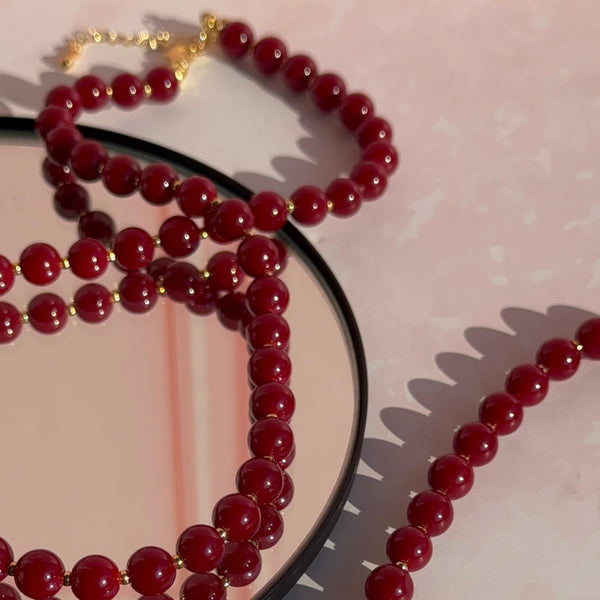Collar Cristal Austriaco Burdeo