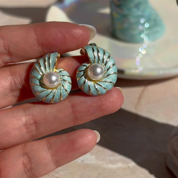 Aros Caracola Turquesa