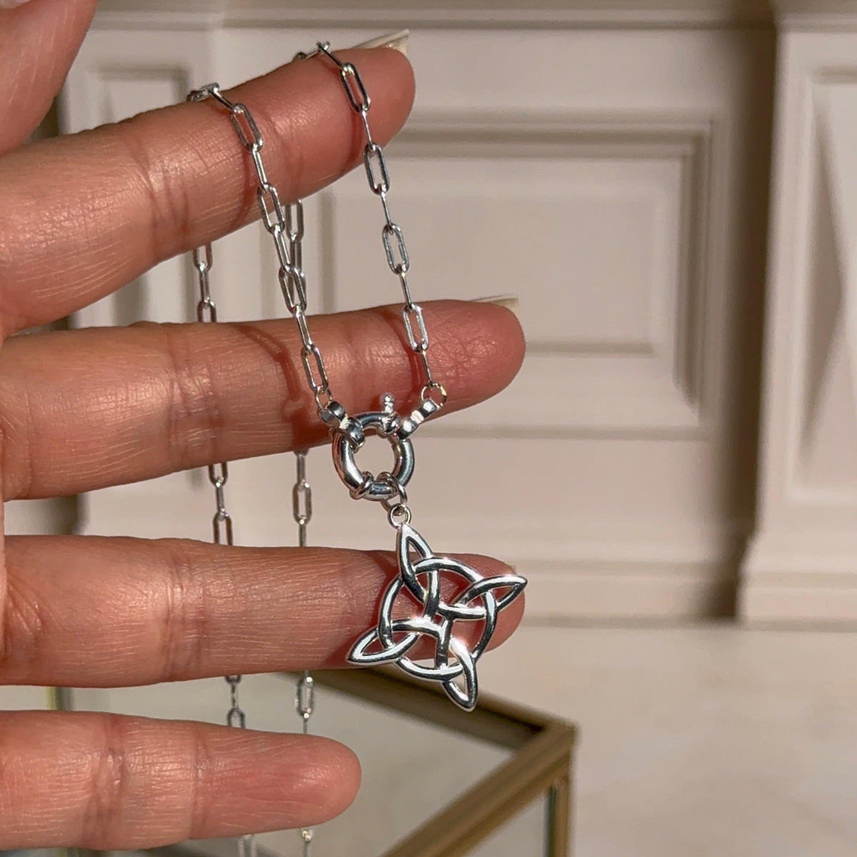 Collares Eslabones con Broche Timón Plata 925