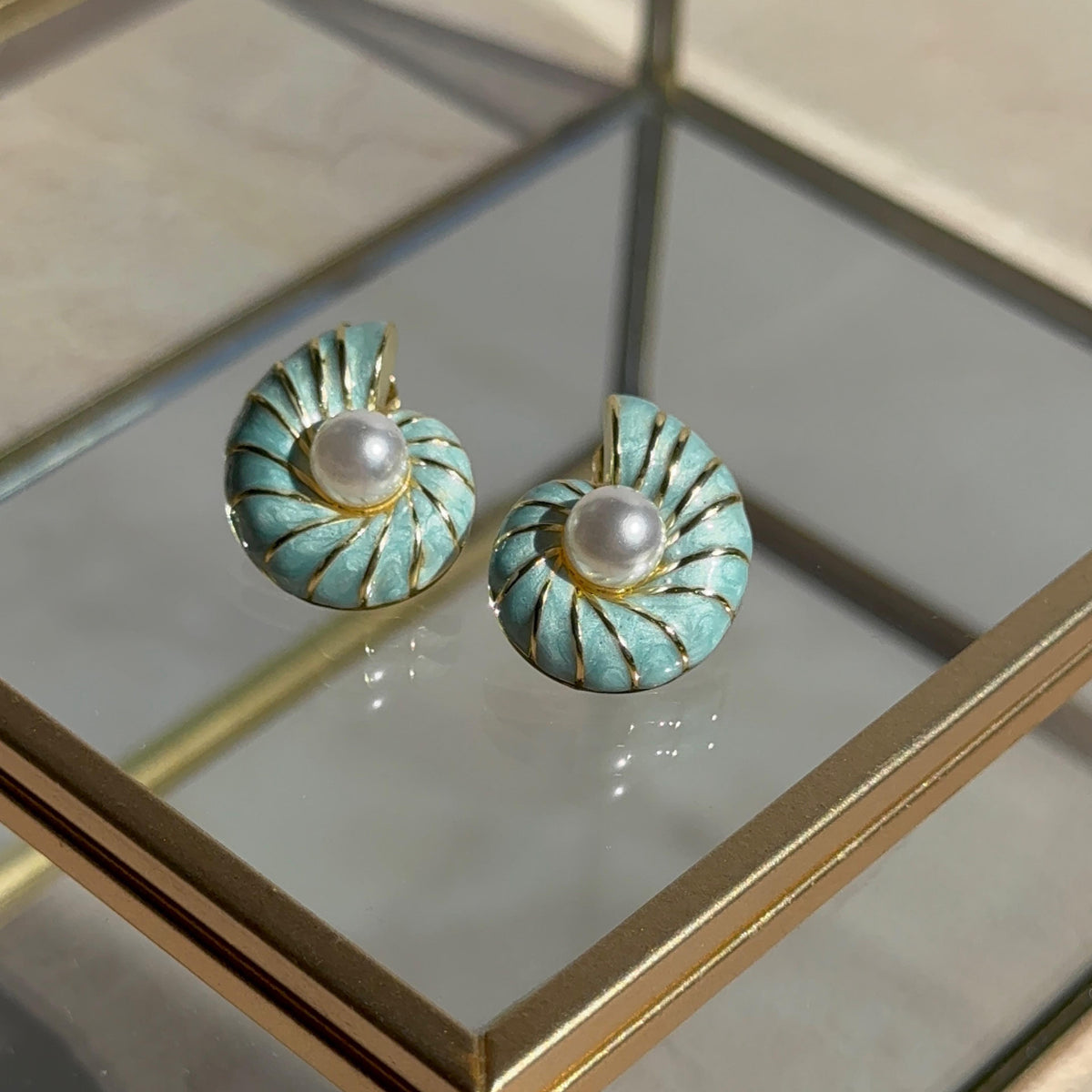 Aros Caracola Turquesa