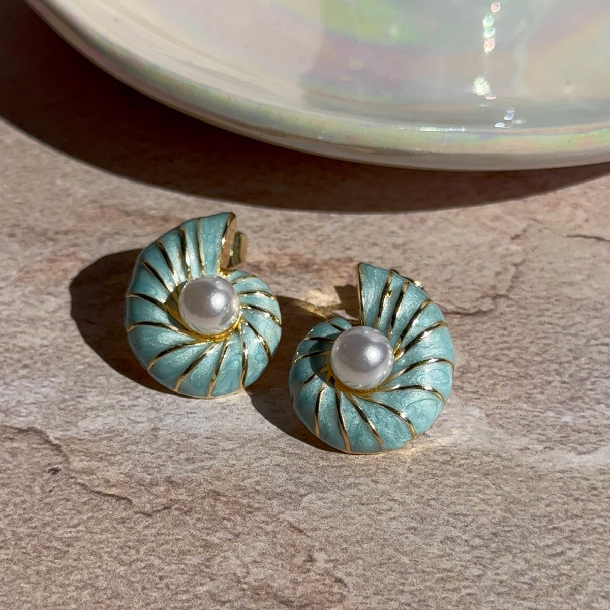 Aros Caracola Turquesa