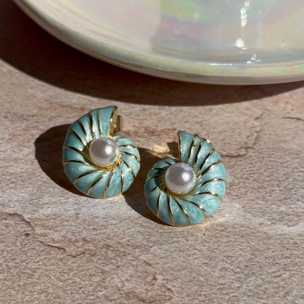 Aros Caracola Turquesa