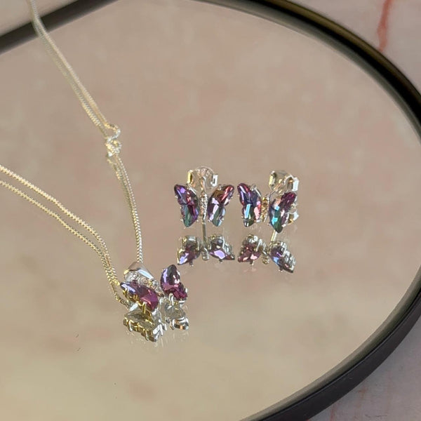 Conjunto Mariposa Cristal Lila