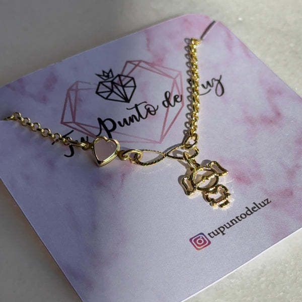 Pulsera Niña, Infinito y Corazón