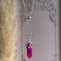 Collar Cuarzo Fucsia con Estrella Ajustable Plata 925