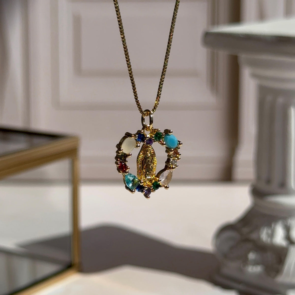 Collar Virgen de Guadalupe Forma Corazón