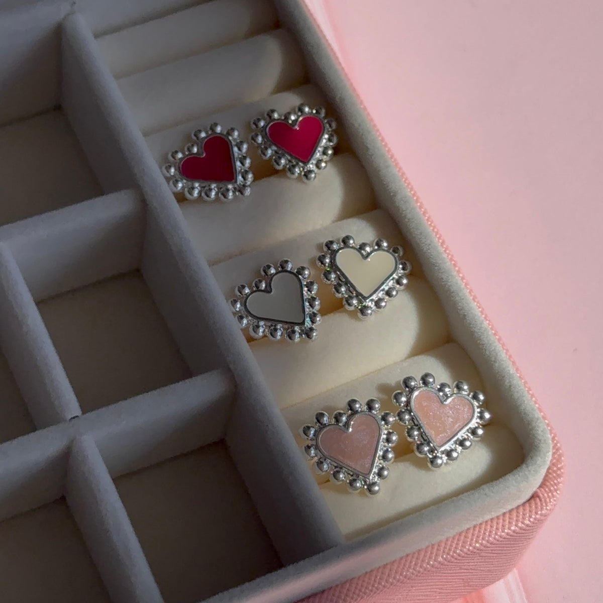 Aros Corazón Balines - Baño de plata