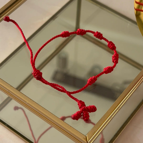 Pulsera Roja 7 Nudos