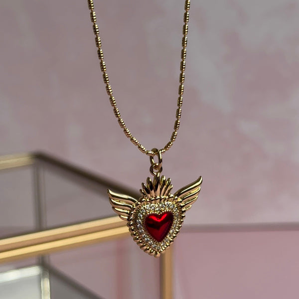 Collar Corazón Detente Rojo