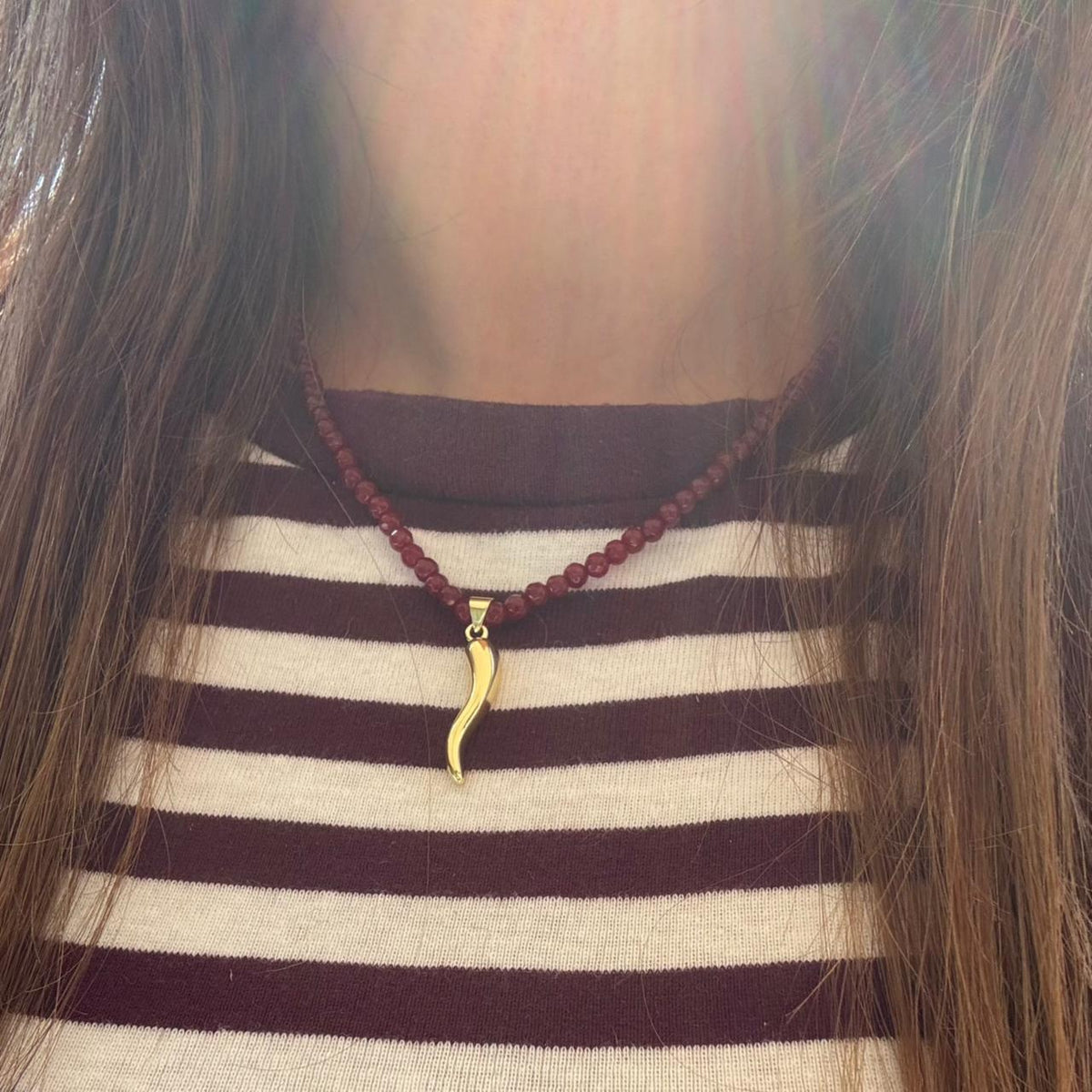 Collar Ágatas con Ají Cornicello