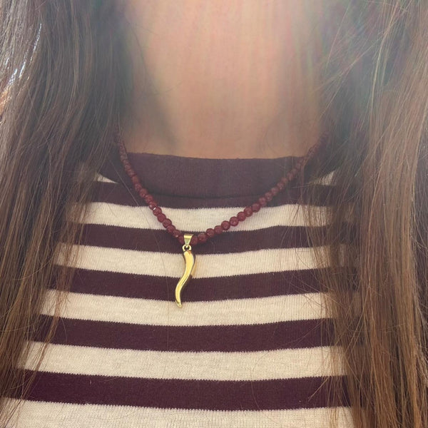Collar Ágatas con Ají Cornicello