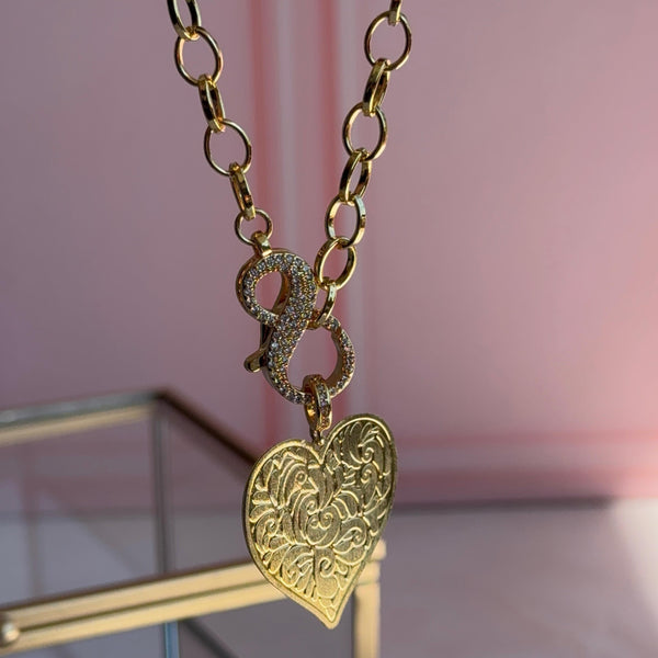 Collar Corazón y Broche Infinito