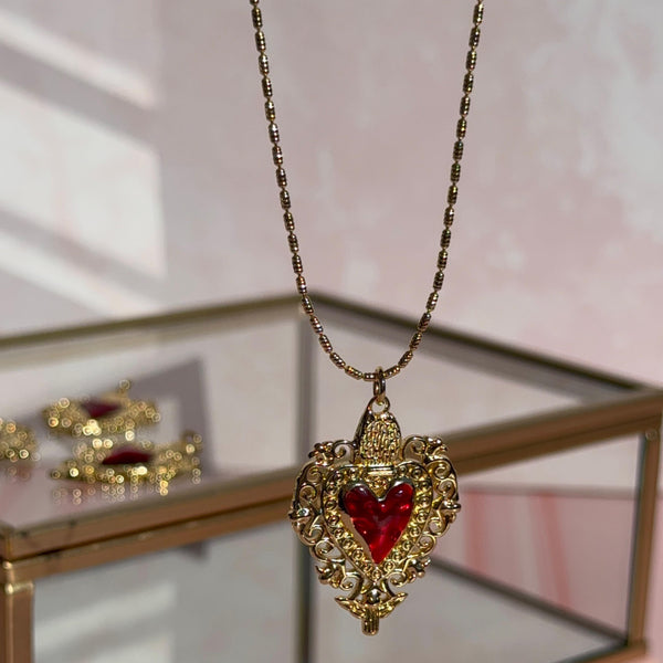 Collar Corazón Detente Rojo