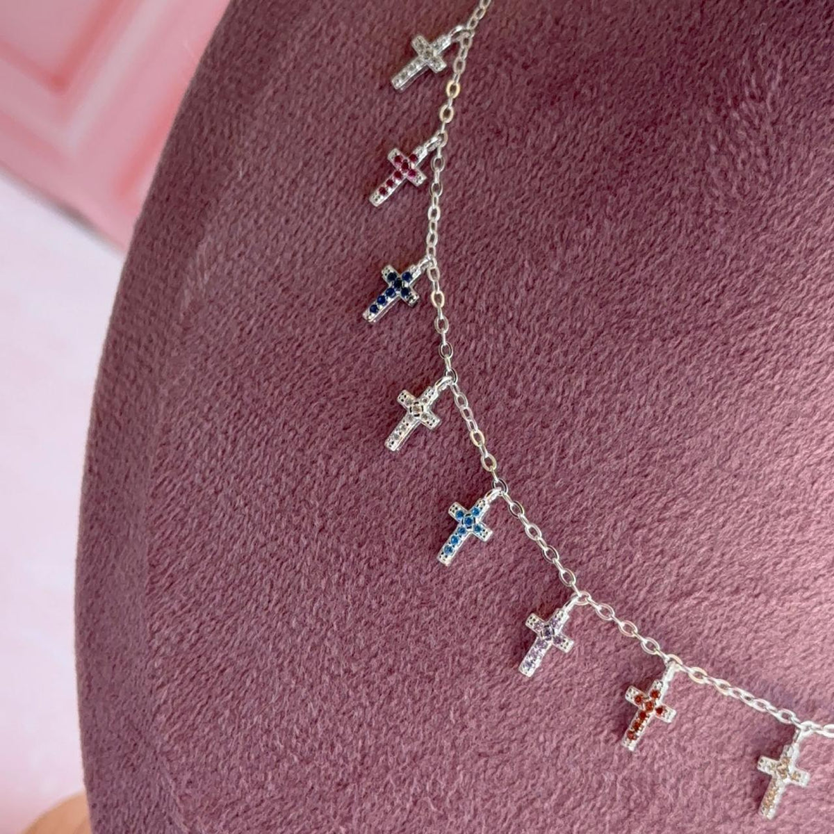 Collar Cruz Circones de Colores