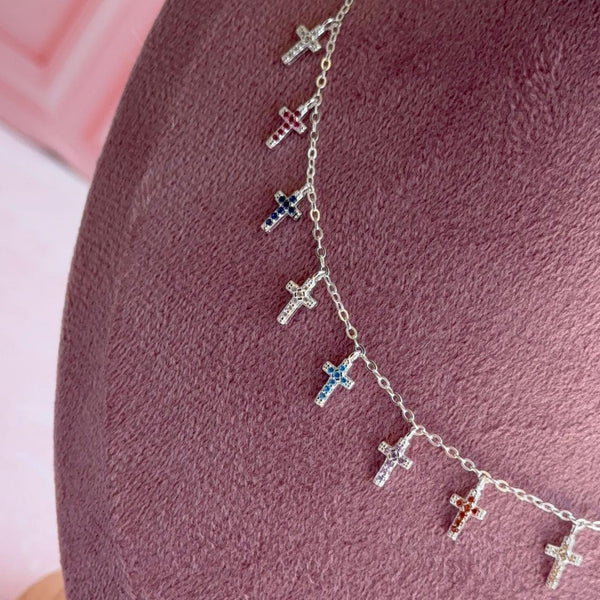 Collar Cruz Circones de Colores