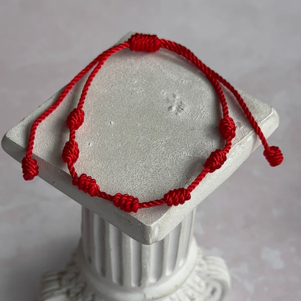 Pulsera Roja Hilada 7 Nudos