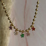 Collar Charms Flores Baño de oro