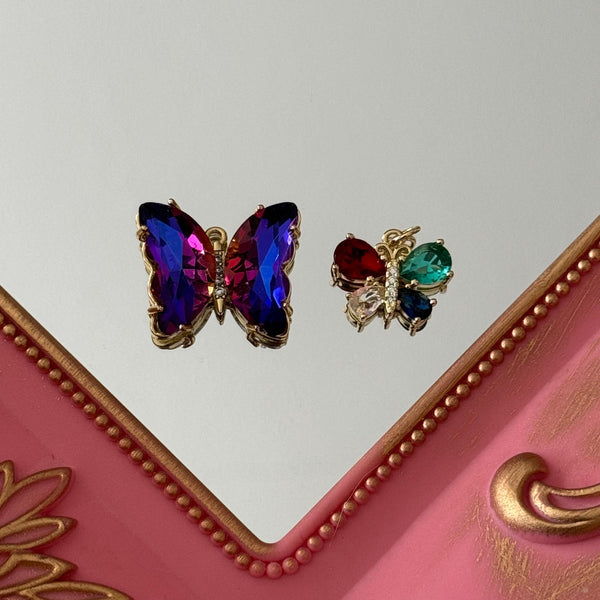 Charm Mariposa Cristales Baño de oro