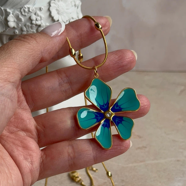 Collar Flor Esmaltada