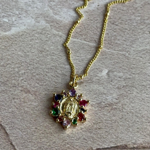 Collar Virgen de Guadalupe Circones de Colores