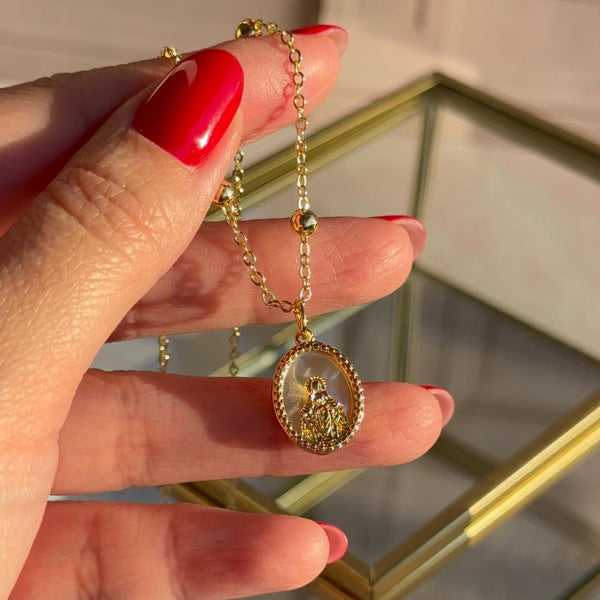 Collar Medalla Nácar Virgen de los Milagros