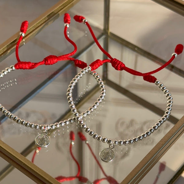 Pulsera Roja Balines con San Benito