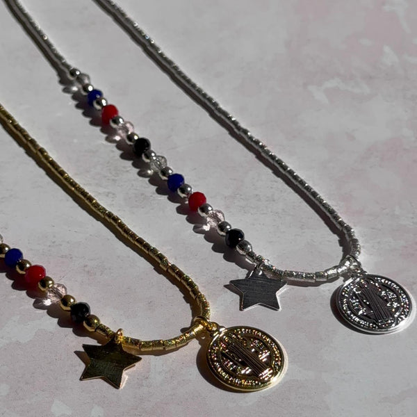 Collar San Benito con Cristales y Estrella