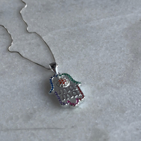 Collar Mamá en Mano de Fátima