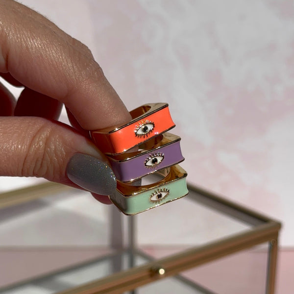 Anillo Esmaltado Ojito Protector