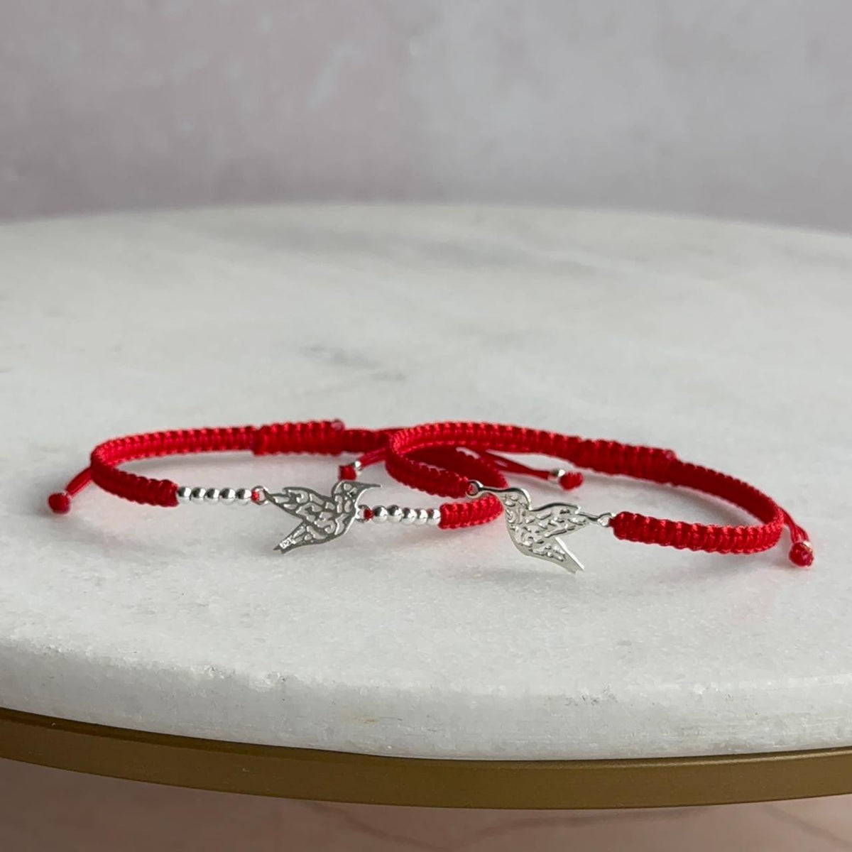 Pulsera Roja Colibrí Plata 925
