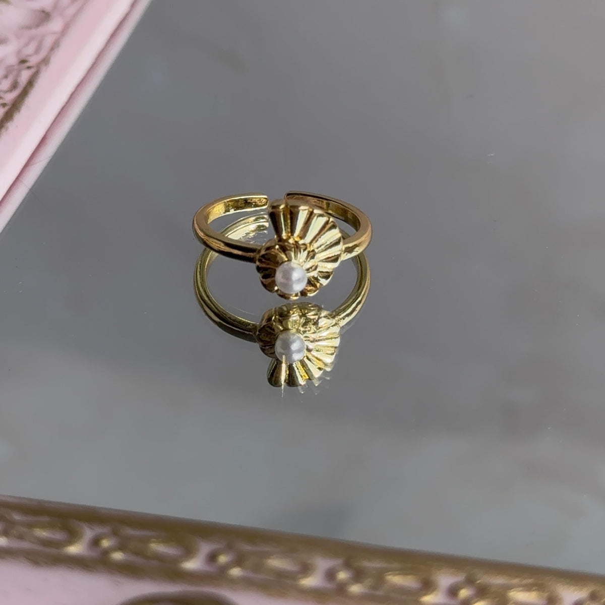 Anillo Caracola con Perla