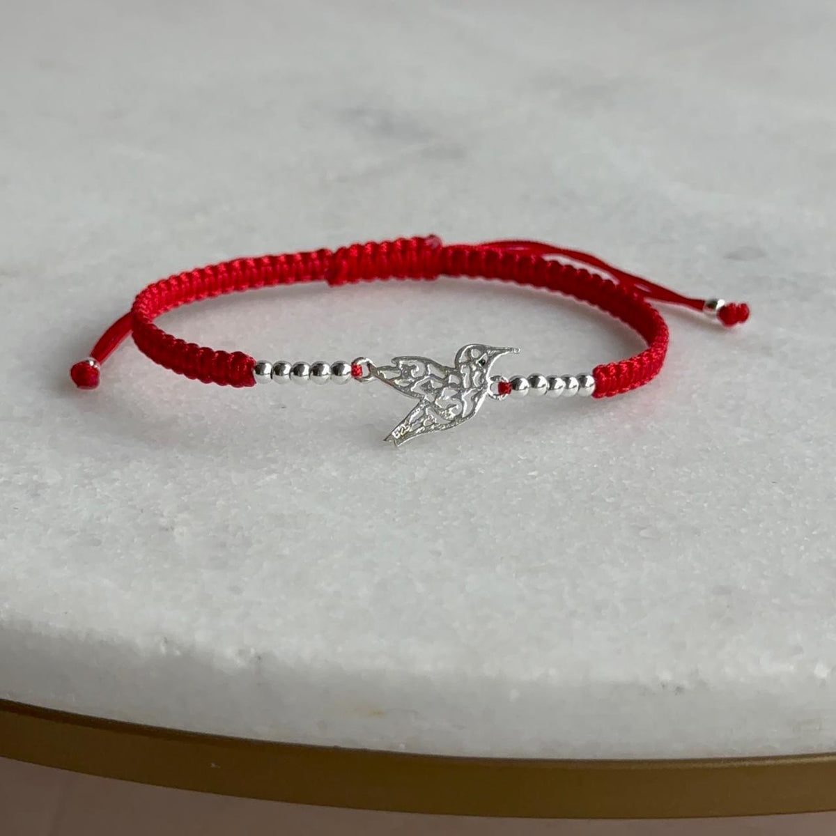 Pulsera Roja Colibrí Plata 925