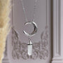 Collar media Luna y Cuarzo Cristal Plata 925