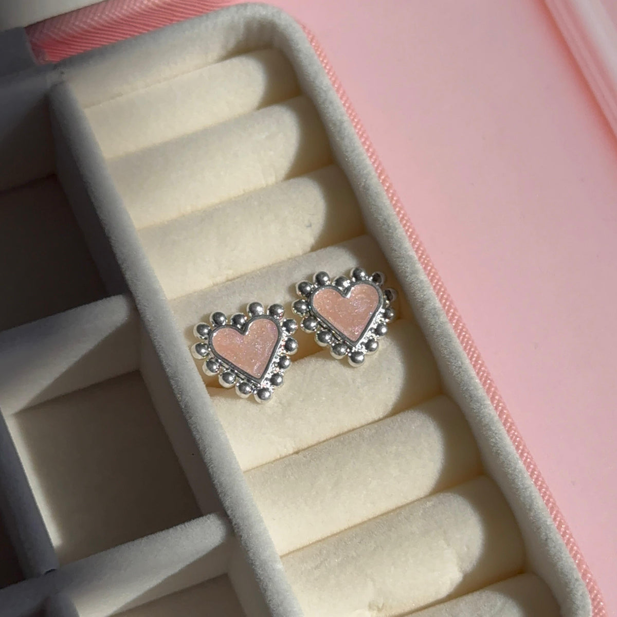 Aros Corazón Balines - Baño de plata