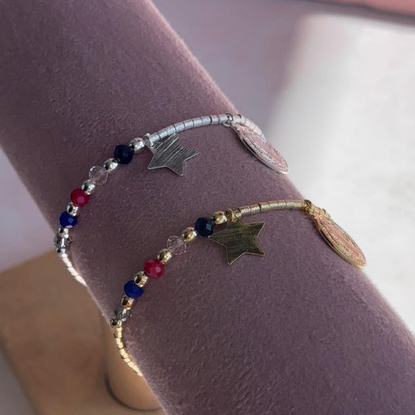 Pulsera San Benito con Cristales y Estrella