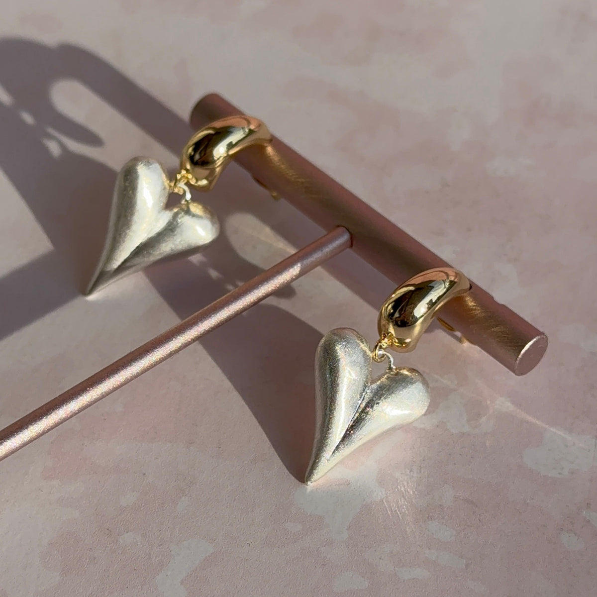 Aros Corazón Plateado