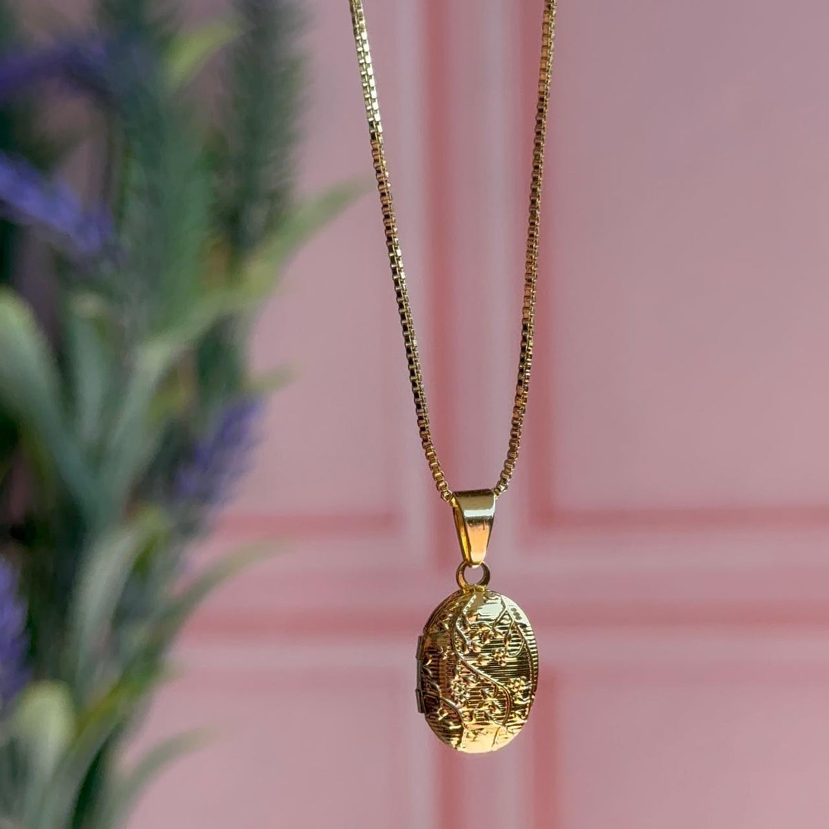 Collar Relicario Flores